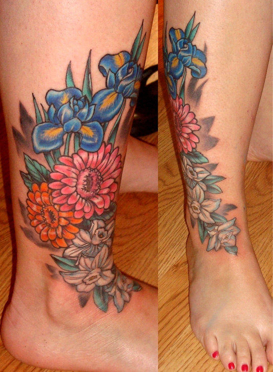 Hopefully his will heal faster than my leg tattoos seem to the three flower